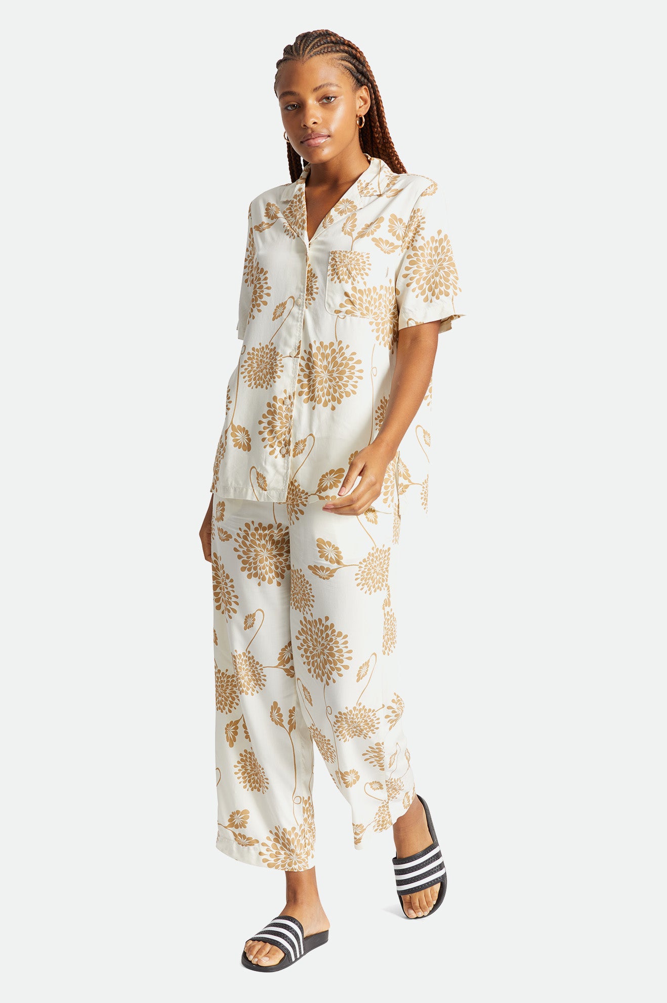 Garden Floral Crop Pant - Dove - Image 3